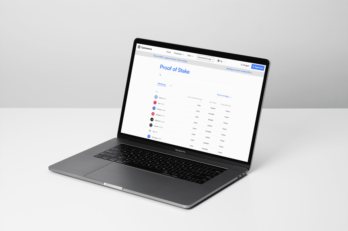 Crypto staken bij Coinmerce