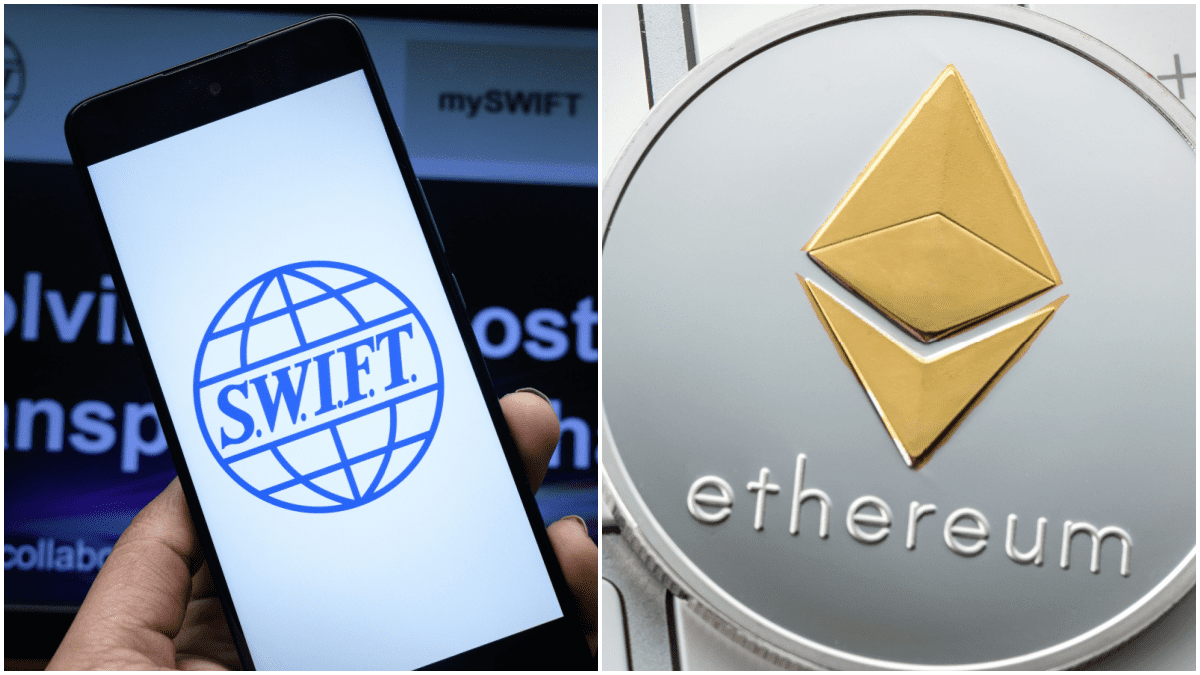 Wereldwijd bankensysteem omarmt crypto en kiest voor Ethereums 'Linea' Swift en Ethereum logos