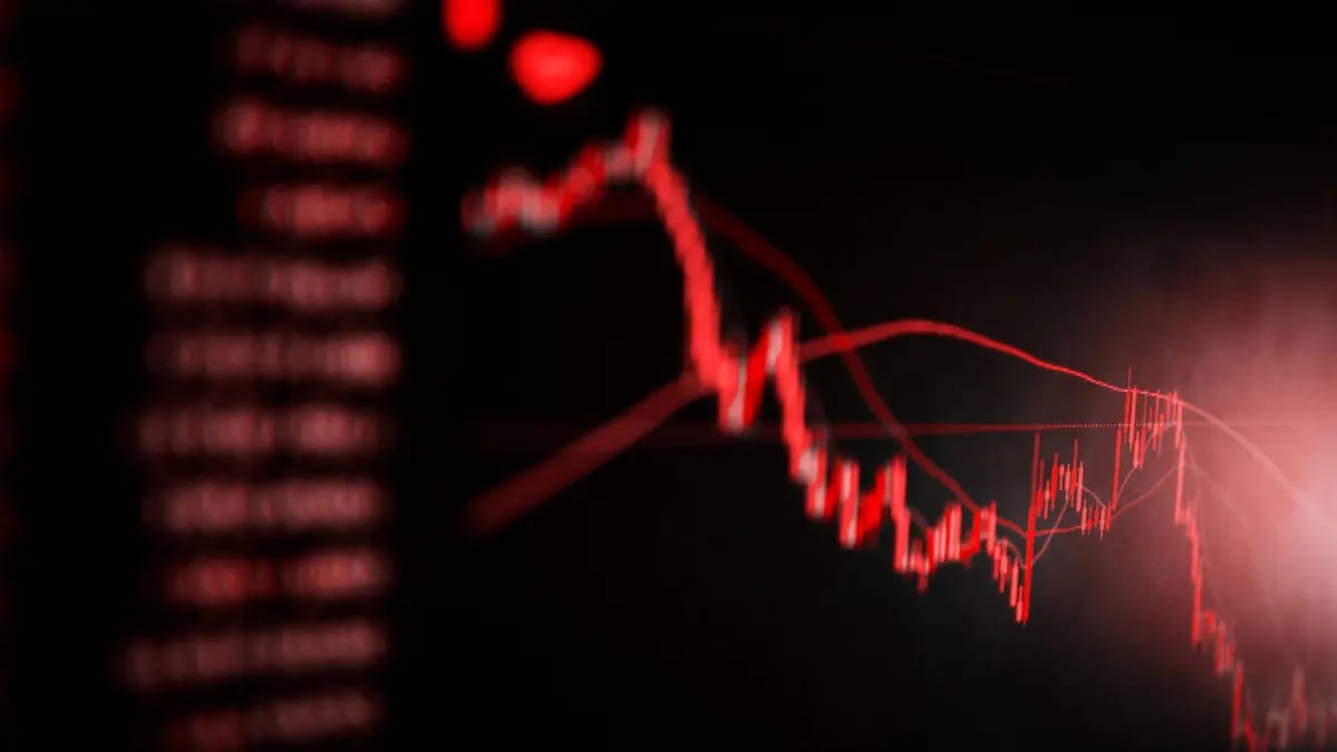 Dalende koers van een crypto