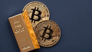 Bitcoin-btc-goudstaven Zal bitcoin (BTC) beter presteren dan goud in 2022?