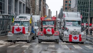 Canada-truckers-protest Canada’s noodmaatregelen ingetrokken, bankrekeningen weer actief