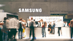 Samsung-logo-mensen NFT’s kopen via je smart TV? Samsung werkt eraan
