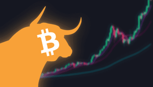 bitcoin-bull-grafiek Bitcoin blijft stijgen, koers kan mogelijk eindelijk uit bereik klimmen