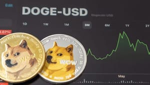 dogecoin-koers-grafiek-altcoin-update Ethereum en XRP koersen kleuren rood, dogecoin zakt 't hardst