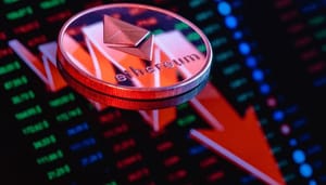 ethereum-daling Ethereum en alle altcoins dalen flink, dogecoin zakt 't hardst