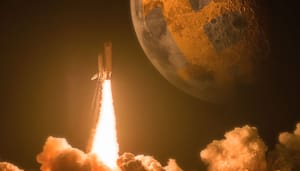 bitcoin-dogecoin-lancering-maan Dogecoin en Bitcoin lancering gaat door, crypto op de maan een feit