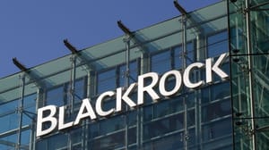 Blackrock logo op kantoorgebouw Blackrock logo op kantoorgebouw