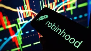 Afbeelding van Robinhood logo op mobiel