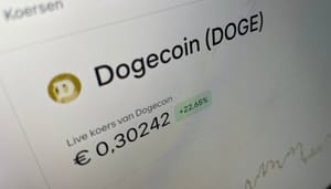 dogecoin-koers-stijgt-11-nov Dogecoin schiet 109% omhoog naar $0,32, maakt sprong op cryptoranglijst