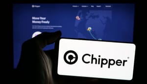 Chipper-cash-website-logo Het logo van Chipper Cash en de website op de achtergrond