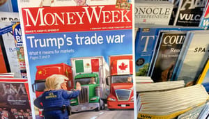 Een belangrijk financieel tijdschrift met de Amerikaanse handelsoorlog, aangezwengeld door Trump, als voorpaginanieuws Een belangrijk financieel tijdschrift met de Amerikaanse handelsoorlog, aangezwengeld door Trump, als voorpaginanieuws