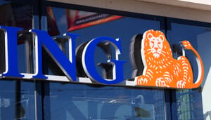Het logo van ING op een van de kantoren van de bank in Nederland