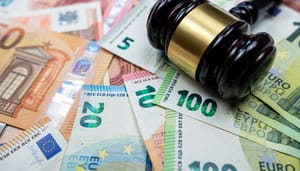 belastingdienst eurobiljetten met een hamer uit de rechtbank