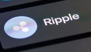 ripple-xrp-logo Het logo van Ripple (XRP) op een scherm.