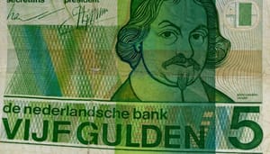 5-gulden-groen-biljetten 5 gulden biljet, groen