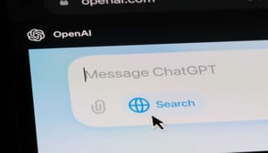 Een zoekbalk van ChatGPT, de beroemde AI chatbot van OpenAI, op een computer beeldscherm Een zoekbalk van ChatGPT, de beroemde AI chatbot van OpenAI, op een computer beeldscherm