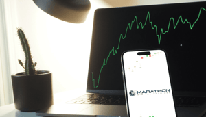 marathon digital logo met koersgrafiek
