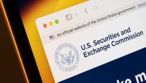 Een afbeelding van de website van de financiële beurs en cryptowaakhond uit de Verenigde Staten Een afbeelding van de website van de financiële beurs en cryptowaakhond uit de Verenigde Staten