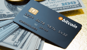 Foto van een Bitcoin betaalkaart Foto van een Bitcoin betaalkaart