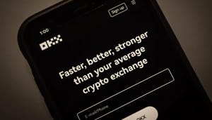Een afbeelding van cryptobeurs OKX, het bedrijf achter de munt OKB Een afbeelding van cryptobeurs OKX, het bedrijf achter de munt OKB