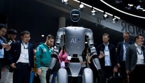 Een afbeelding van een AI robot, kenmerkend voor de AI revolutie van de twenties Een afbeelding van een AI robot, kenmerkend voor de AI revolutie van de twenties