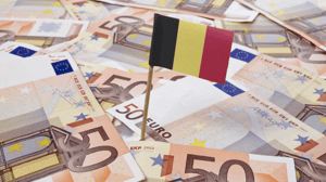 Belgische vlag met euro biljetten Belgische vlag met euro biljetten