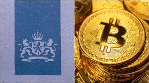 Belastingdienst logo en Bitcoin munt Belastingdienst logo en Bitcoin munt