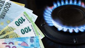 Gasfornuis en eurobiljetten Gasfornuis en eurobiljetten