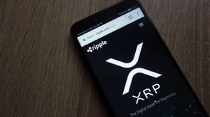 XRP logo op mobiel XRP logo op mobiel