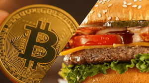 bitcoin-hamburger-steak Hamburgerketen spaart Bitcoin en geeft klanten gratis munten bij maaltijd