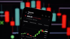 Een afbeelding van de pagina van bittensor op een cryptobeurs, met daarbij een hard stijgende koers Een afbeelding van de pagina van bittensor op een cryptobeurs, met daarbij een hard stijgende koers