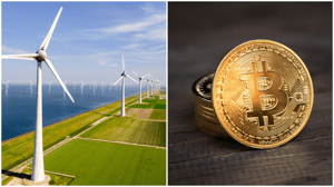 Windmolen park en Bitcoin munt Windmolen park en Bitcoin munt