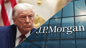 Foto van Trump en JPMorgan Foto van Trump en JPMorgan