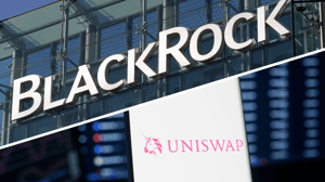 Een afbeelding van BlackRock en Uniswap Een afbeelding van BlackRock en Uniswap