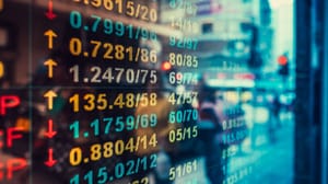 Een afbeelding van dalende en stijgende prijzen, rood, groen, van crypto en aandelen