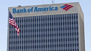 Een afbeelding van het hoofdkantoor van de Bank of America in Las Vegas Een afbeelding van het hoofdkantoor van de Bank of America in Las Vegas