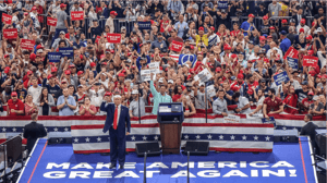Grote groep Trump supporters Grote groep Trump supporters