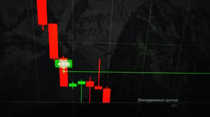 Een afbeelding van een hard dalende candle chart