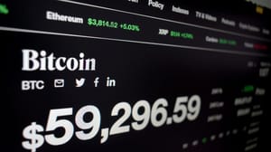 Een afbeelding van een pagina met de koers van bitcoin op 60000 dollar Een afbeelding van een pagina met de koers van bitcoin op 60000 dollar