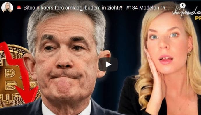Bitcoin koers fors omlaag, maar bodem in zicht!? Dit en meer in Madelon Praat!