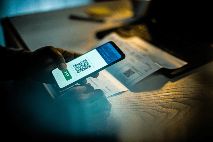 Bitcoin transactie via mobiele wallet