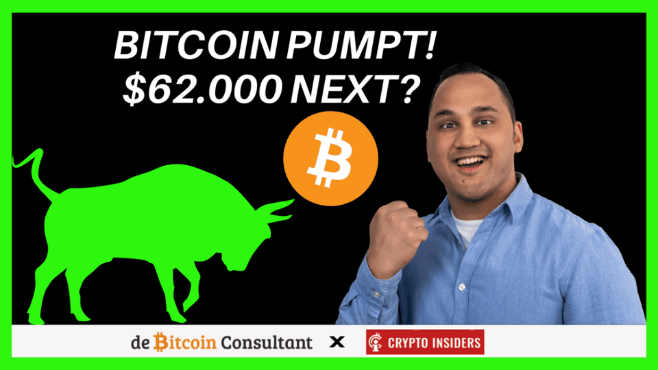 Bitcoin zet stijging van 12,5% neer, gaan we door naar $62.000?