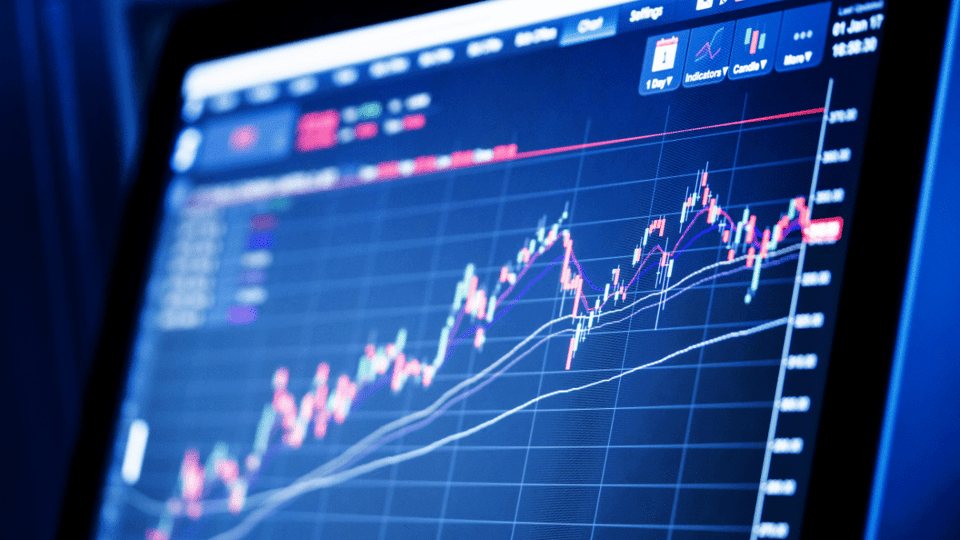 Computer scherm met een analyse van Bitcoin