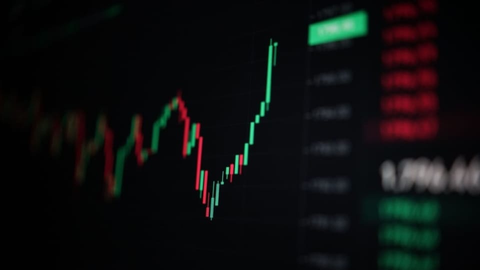 Stijgende bitcoin koers, groene grafiek
