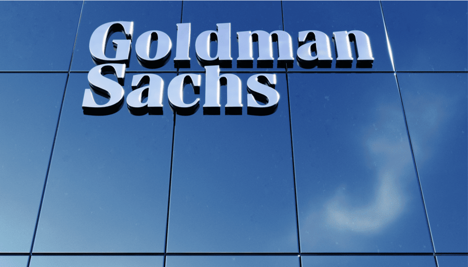 Goldman Sachs logo op kantoorgebouw