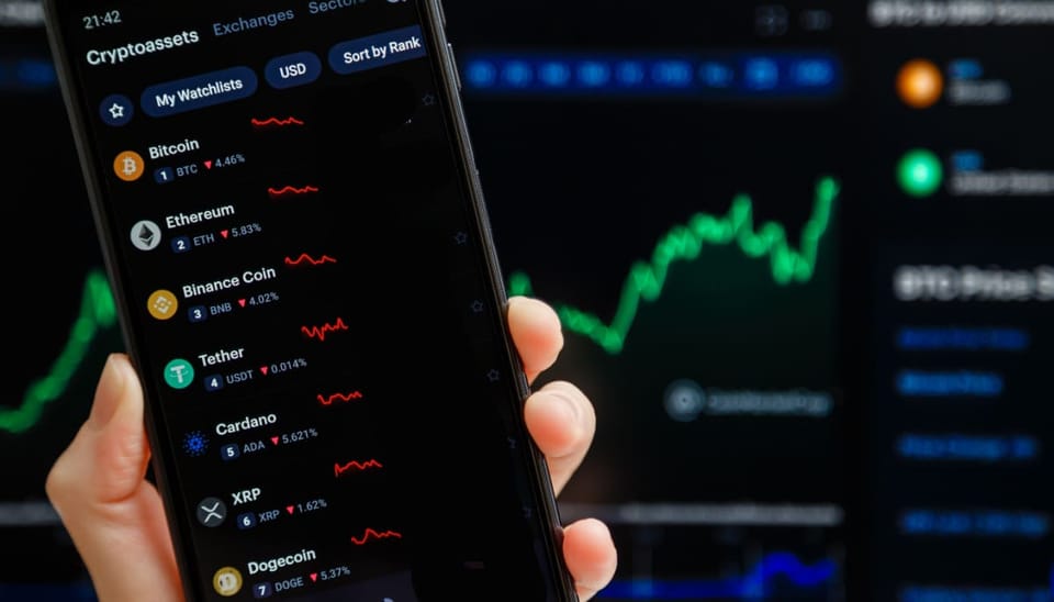 altcoins op telefoon