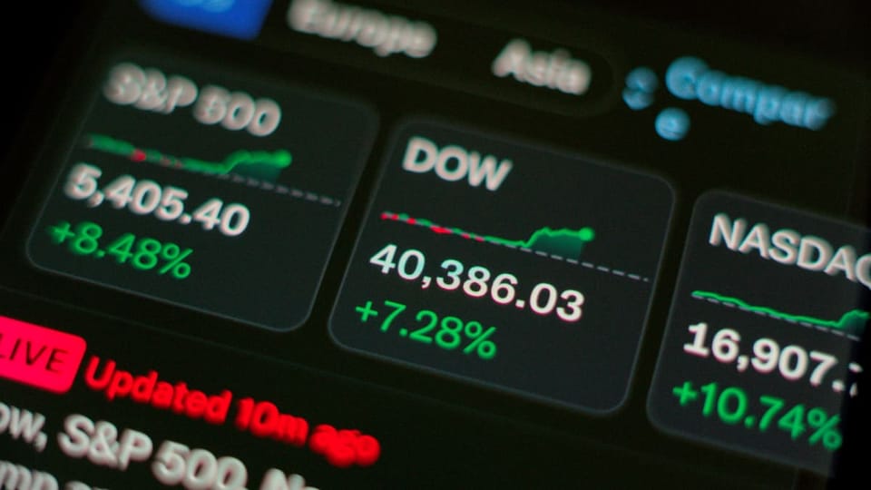 Een afbeelding van financiële data van aandelen, waaronder de grootste indexen ter wereld zoals de SnP500 en de DOW Jones