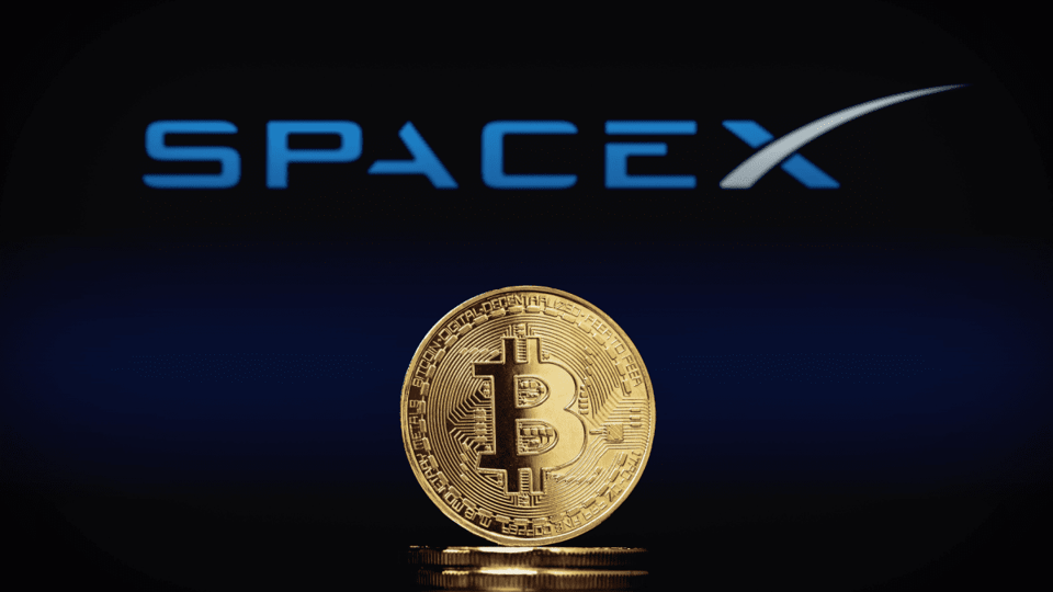 SpaceX logo en Bitcoinmunt