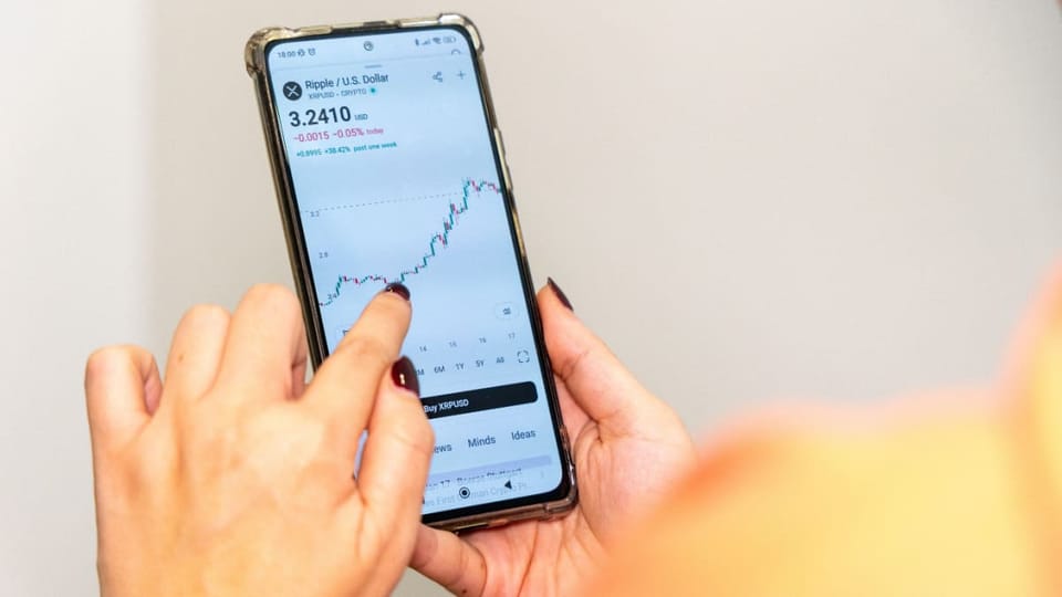 Een afbeelding van een XRP pagina met een grafiek van de koers