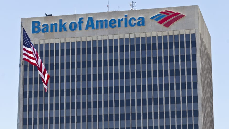Een afbeelding van het hoofdkantoor van de Bank of America in Las Vegas
